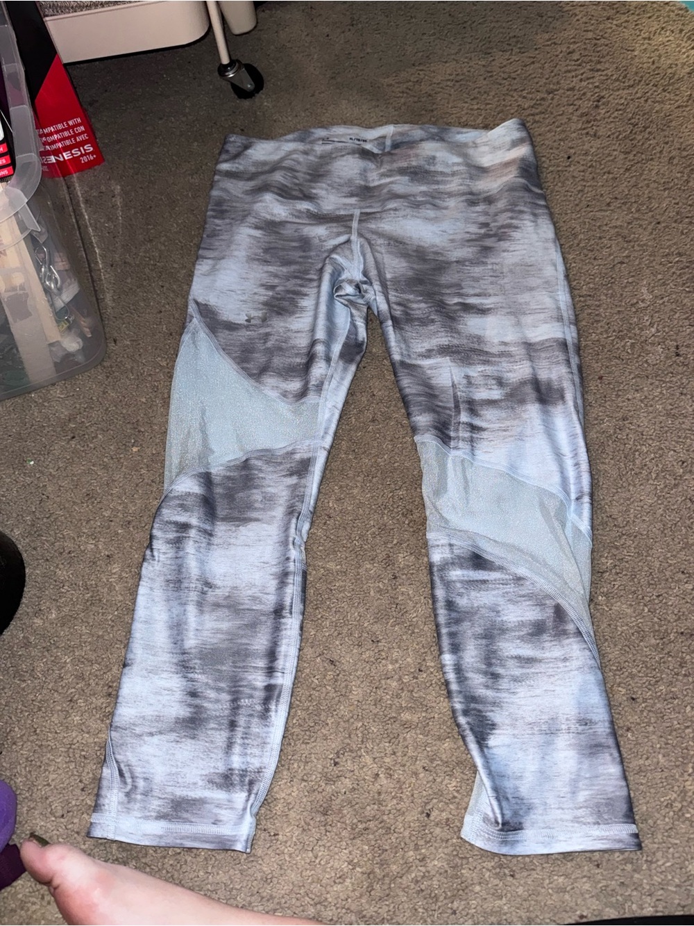 Under Armour Light Gray and Blue Patterned Leggings